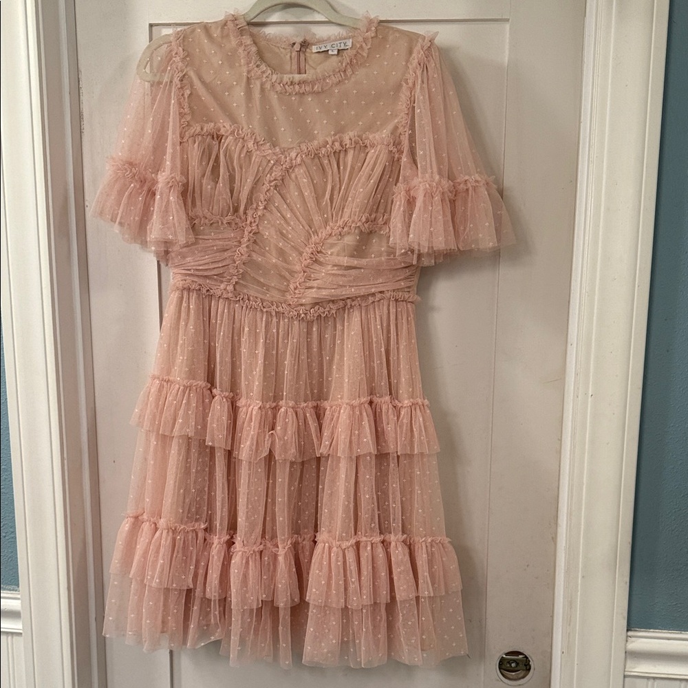 Ivy City Co. Whimsical Short Dress in Blush